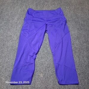 Athleta Leggings Mesh‎ Contender Capri Size Medium Blue Athleisure